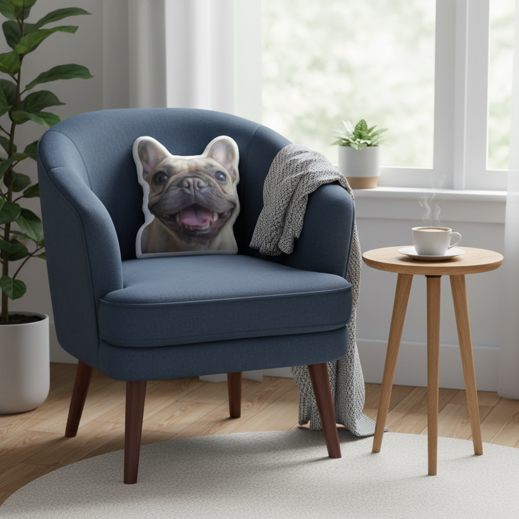 Cojín en sillón de lectura